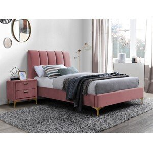 Čalouněná postel Mirage Velvet 90x200 růžová
