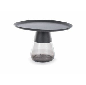 Konferenční stolek Tiffany 70 cm čirý/černý mat