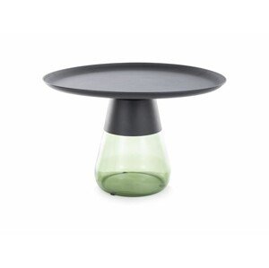 Konferenční stolek Tiffany 70 cm čirý/zelený