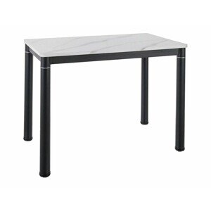 Jídelní stůl Damar 100 cm bílý mramor/černý