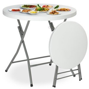 Skládací zahradní stůl BANKIET 80 cm bílý