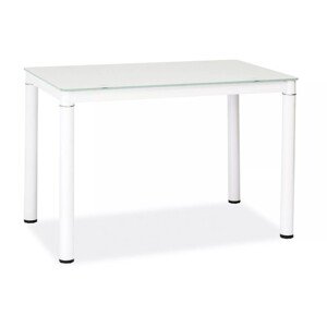 Jídelní stůl Galant 100 cm čiré sklo/bílý