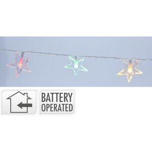 Vánoční LED světelný řetěz STARS 1,3 m vícebarevný