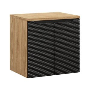 Závěsná skříňka pod umyvadlo Ocean I s deskou 60 cm černá/dub olejovaný