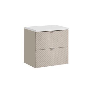 Závěsná skříňka pod umyvadlo Viva Cashmere s deskou 60 cm kašmír/bílá