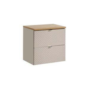 Závěsná skříňka pod umyvadlo Viva Cashmere s deskou 60 cm kašmír/dub evoke