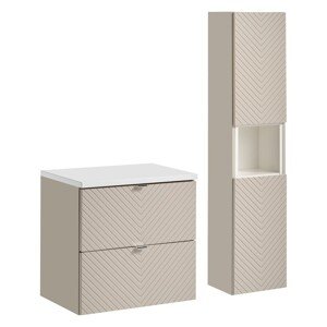 Koupelnová sestava Viva Cashmere s deskou a skříňkami 60 cm kašmírová