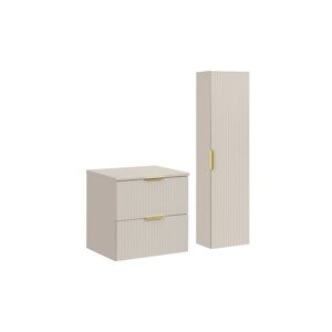 Koupelnová sestava Adele Cashmere s deskou a skříňkami 60 cm kašmírová
