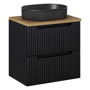 Skříňka s umyvadlem Nova Black Beyond I s umyvadlem 60 cm černá/dub evoke