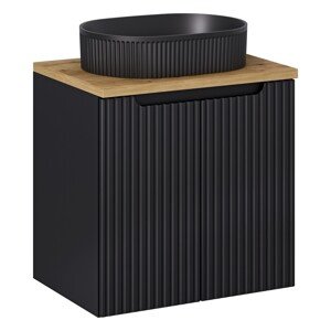 Skříňka s umyvadlem Nova Black Beyond II s umyvadlem 60 cm černá/dub evoke