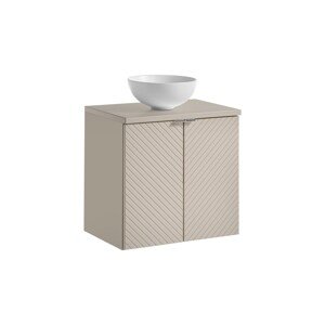 Závěsná skříňka Viva Cashmere Domi II s deskou a umyvadlem 60 cm kašmírová