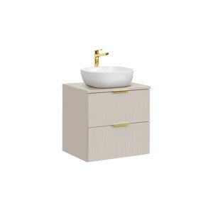 Závěsná skříňka Adele Cashmere Smile s deskou a umyvadlem 60 cm kašmírová/bílá