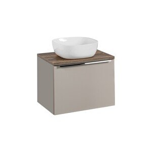 Závěsná skříňka SantaFe Smile s deskou a umyvadlem 60 cm taupe/dub santa fe vintage