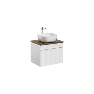 Závěsná skříňka Iconic Smile s deskou a umyvadlem 60 cm bílá/dub santa fe vintage