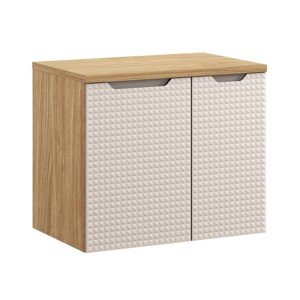 Závěsná skříňka pod umyvadlo Luxor Beige s deskou 70 cm béžová/dub olejovaný