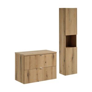 Koupelnová sestava Nova Oak I s deskou a skříňkami 80 cm dub evoke