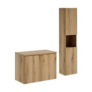 Koupelnová sestava Nova Oak II s deskou a skříňkami 80 cm dub evoke