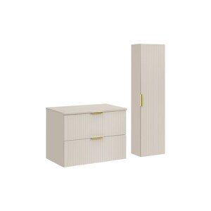 Koupelnová sestava Adele Cashmere s deskou, umyvadlem a skříňkami 80 cm kašmírová