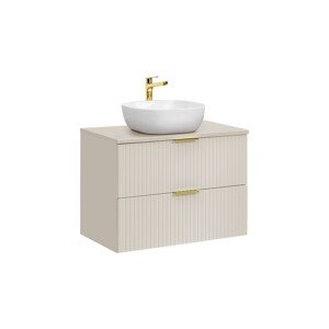 Závěsná skříňka Adele Cashmere Smile s deskou a umyvadlem 80 cm kašmír