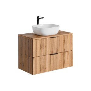 Závěsná skříňka Casad Smile s deskou a umyvadlem 80 cm dub wotan