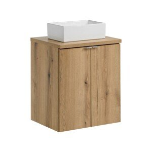 Závěsná skříňka Nova Oak Gaja II s deskou a umyvadlem 50 cm dub coast evoke