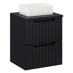 Závěsná skříňka Nova Black Gaja I s deskou a umyvadlem 50 cm černá