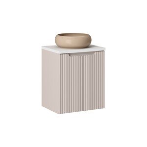 Závěsná skříňka Nova Cashmere Wiki I s deskou a umyvadlem 50 cm kašmírová/bílá