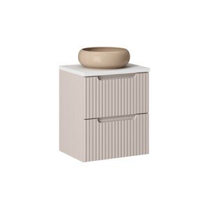 Závěsná skříňka Nova Cashmere Wiki II s deskou a umyvadlem 50 cm kašmírová/bílá