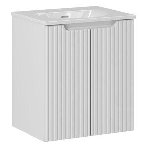 Závěsná skříňka Nova White II se zápustným umyvadlem 50 cm bílá