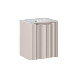 Závěsná skříňka Nova Cashmere II se zápustným umyvadlem 50 cm kašmírová/bílá