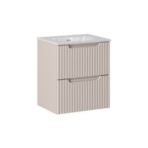Závěsná skříňka Nova Cashmere I se zápustným umyvadlem 50 cm kašmírová/bílá