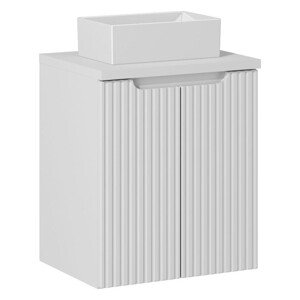 Závěsná skříňka Nova White Gaja III s deskou a umyvadlem 50 cm bílá