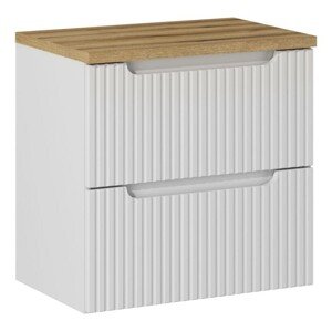 Závěsná skříňka pod umyvadlo Nova White I s deskou 60 cm bílá/dub evoke