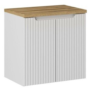 Závěsná skříňka pod umyvadlo Nova White II s deskou 60 cm bílá/dub evoke