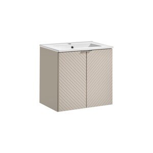 Závěsná skříňka Viva Cashmere Dance II se zápustným umyvadlem 60 cm kašmírová
