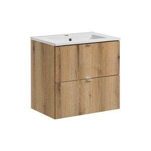 Závěsná skříňka Nova Oak Dance I se zápustným umyvadlem 60 cm dub coast evoke