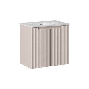 Koupelnová skříňka Nova Cashmere I Sky se zápustným umyvadlem 60 cm kašmírová/bílá