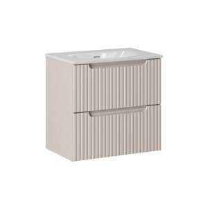 Koupelnová skříňka Nova Cashmere II Sky se zápustným umyvadlem 60 cm kašmírová/bílá