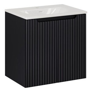 Koupelnová skříňka Nova Black I Sky se zápustným umyvadlem 60 cm černá/bílá