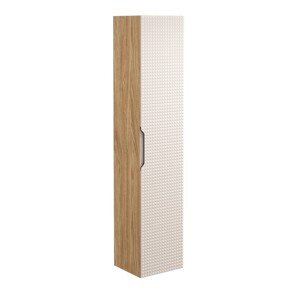 Vysoká závěsná koupelnová skříňka Luxor Beige 80-01-1D béžová/dub olejovaný