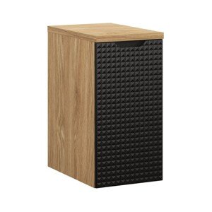 Závěsná koupelnová skříňka Luxor Black  s deskou 81-30-1D černý/dub olejovaný