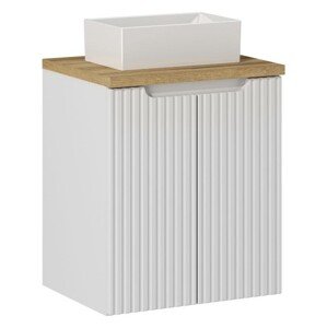 Závěsná skříňka Nova White Gaja II s deskou 50 cm bílá/dub evoke