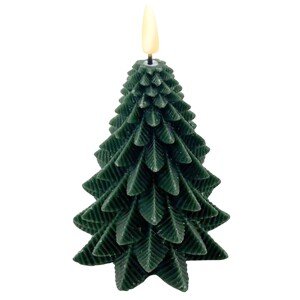 Vánoční LED dekorativní svíčka Nikolao Trh 15 cm zelená