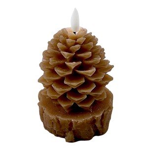 Vánoční LED dekorativní svíčka Nikolao Tre 15,5 cm hnědá