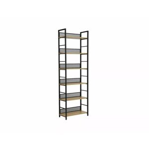 Regál Raw R6 187 cm černý mat/dub přírodní