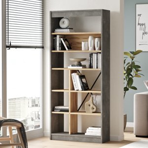 Knihovna Houseland Novak dub Wotan/beton