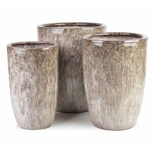 Sada 3 obalů na květináče Neva Marble 03 mramorová/hnědá