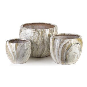 Sada 3 obalů na květináče Neva Marble mramorová/béžová