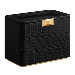 Úložný box na hodinky Leslie III černý