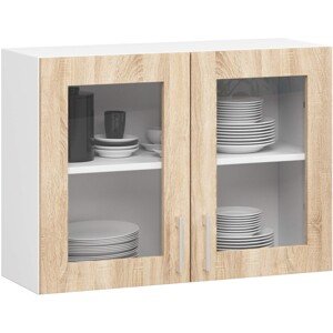 Kuchyňská závěsná skříňka ARTUS LIMA W80 H580 bílá/dub sonoma